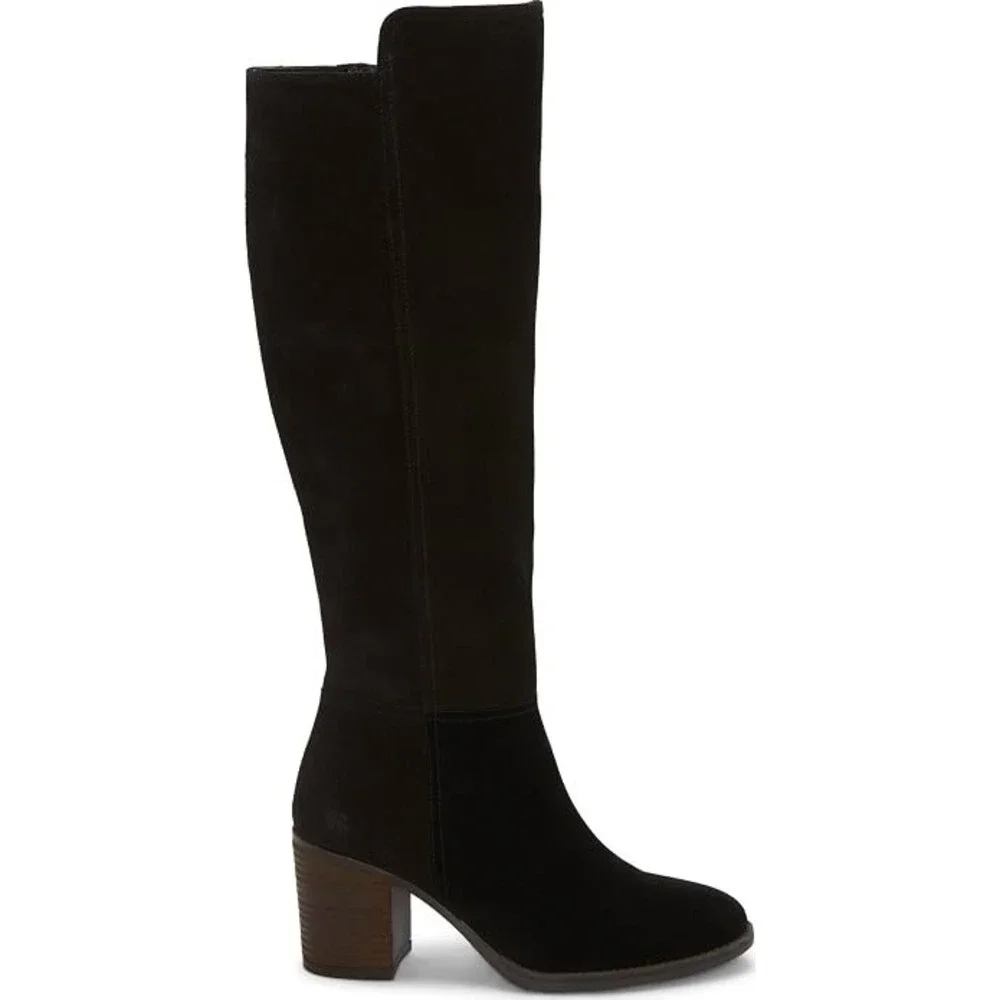 LUCKY BRAND Women's Knee High Boots BONNAY Black Suede Size 6 Brand New $200+!